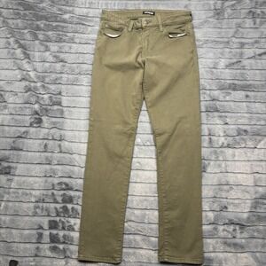 Express Hyper Stretch Slim Fit Chino Pants Mens 28x30 Olive Green 5-Pocket